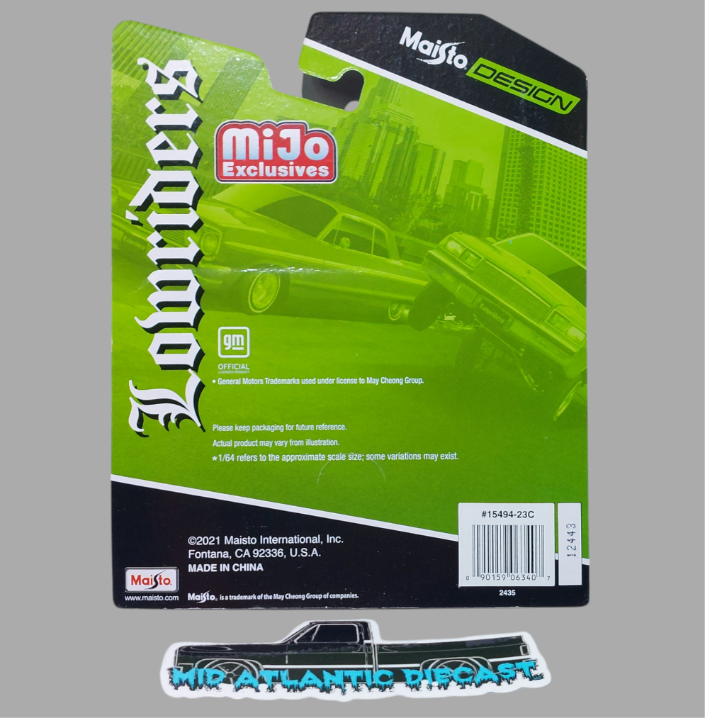Maisto 1:64 Chevrolet 454 SS Pick-up Lowrider 1992 Candy Purple MiJo Exclusive *Envío gratis*
