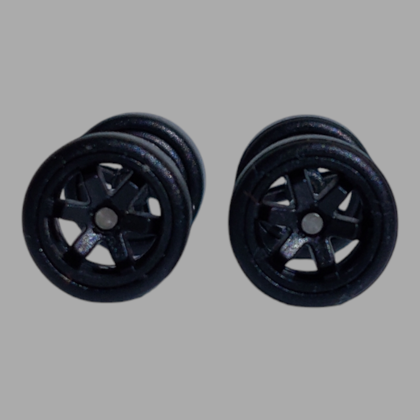Hot Wheels 1:64 TE37 Wheels Black 10mm JDM Axle Set