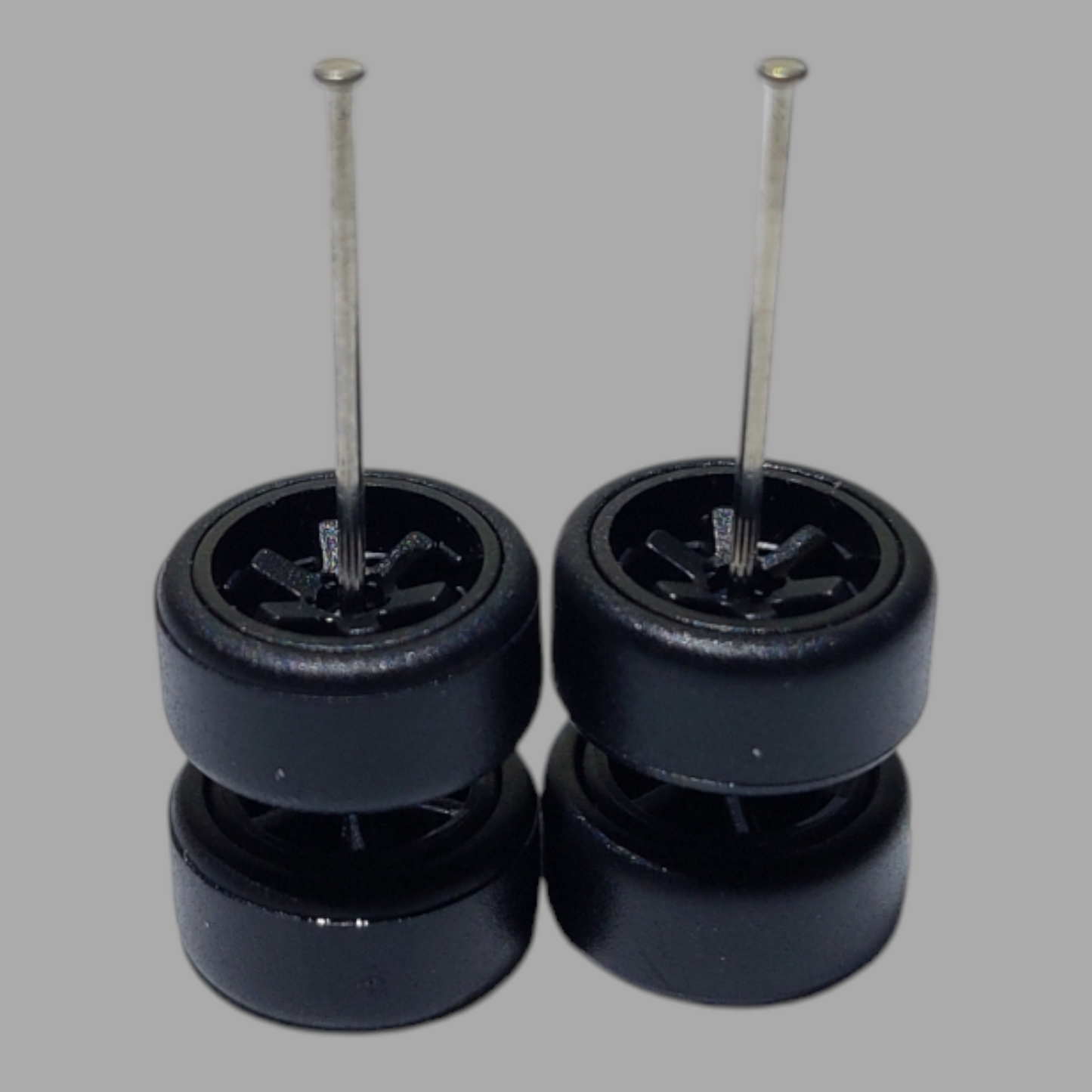 Hot Wheels 1:64 TE37 Wheels Black 10mm JDM Axle Set
