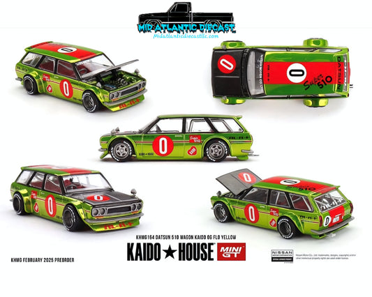 Mini GT x Kaido House 1:64 Datsun KAIDO 510 Wagon OG Flo – Chrome Green #164