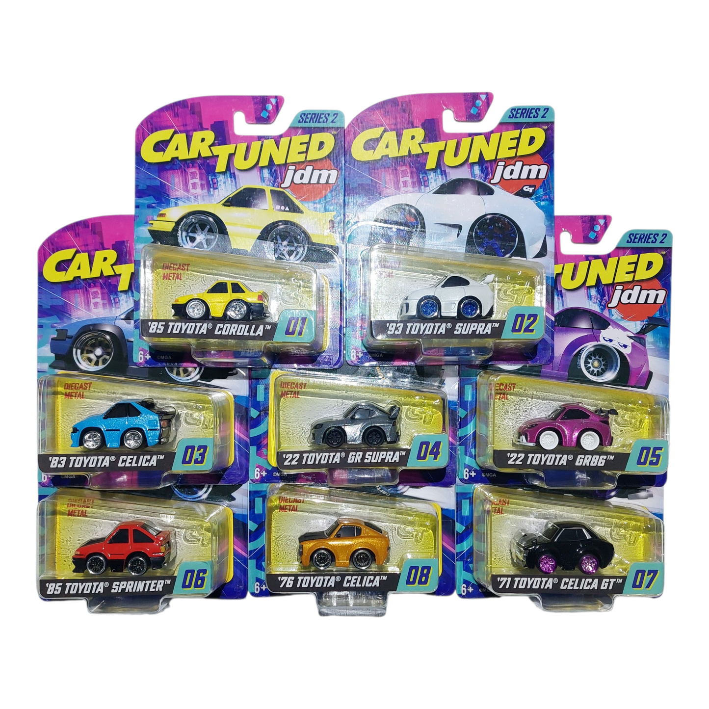 CarTuned JDM Tuners Series 2 Sealed Case Assortment of 8 Diecast Cars | Mid Atlantic Diecast