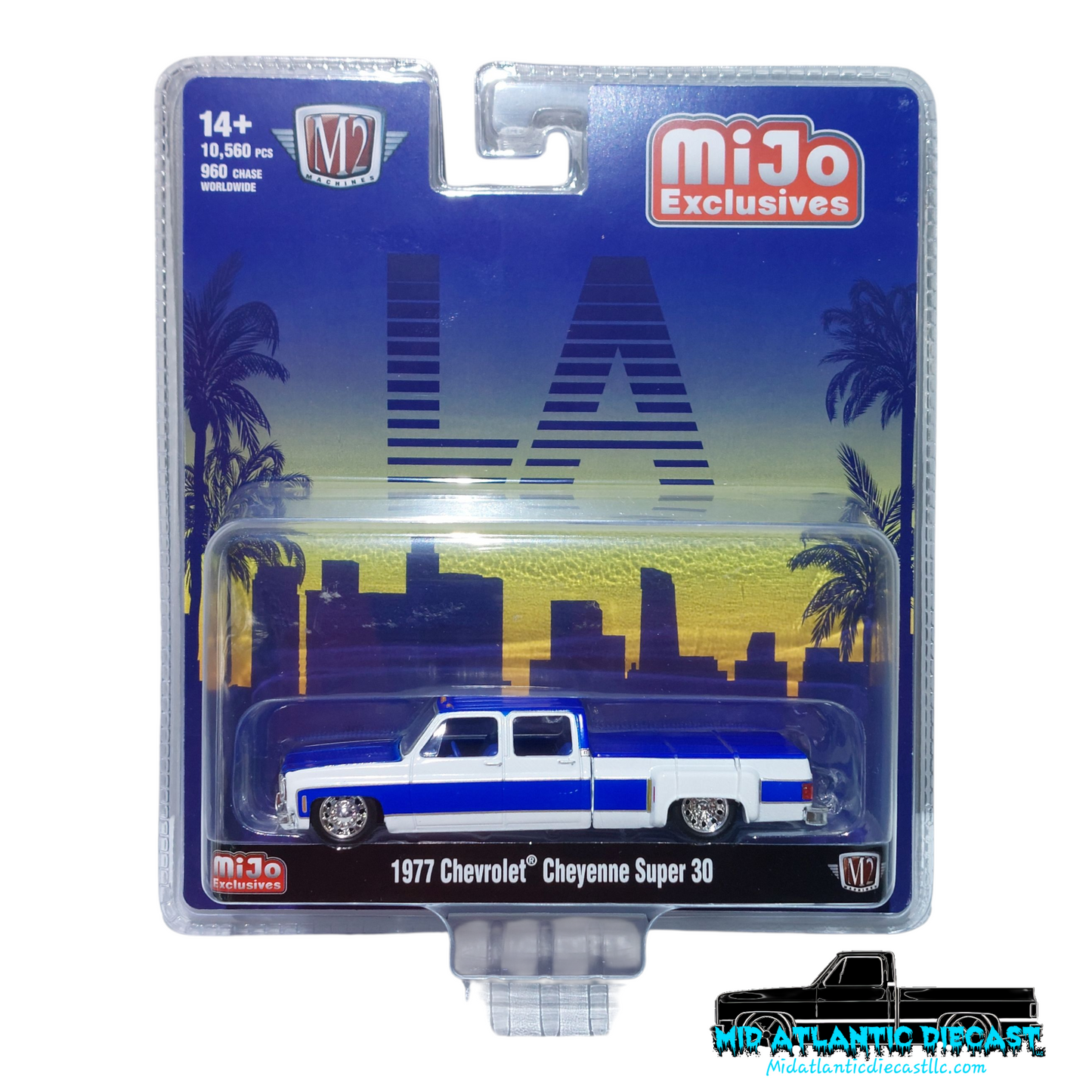 M2 Machines 1:64 1977 Chevrolet Cheyenne Super 30 LA MiJo Exclusives Limited Edition Diecast Truck