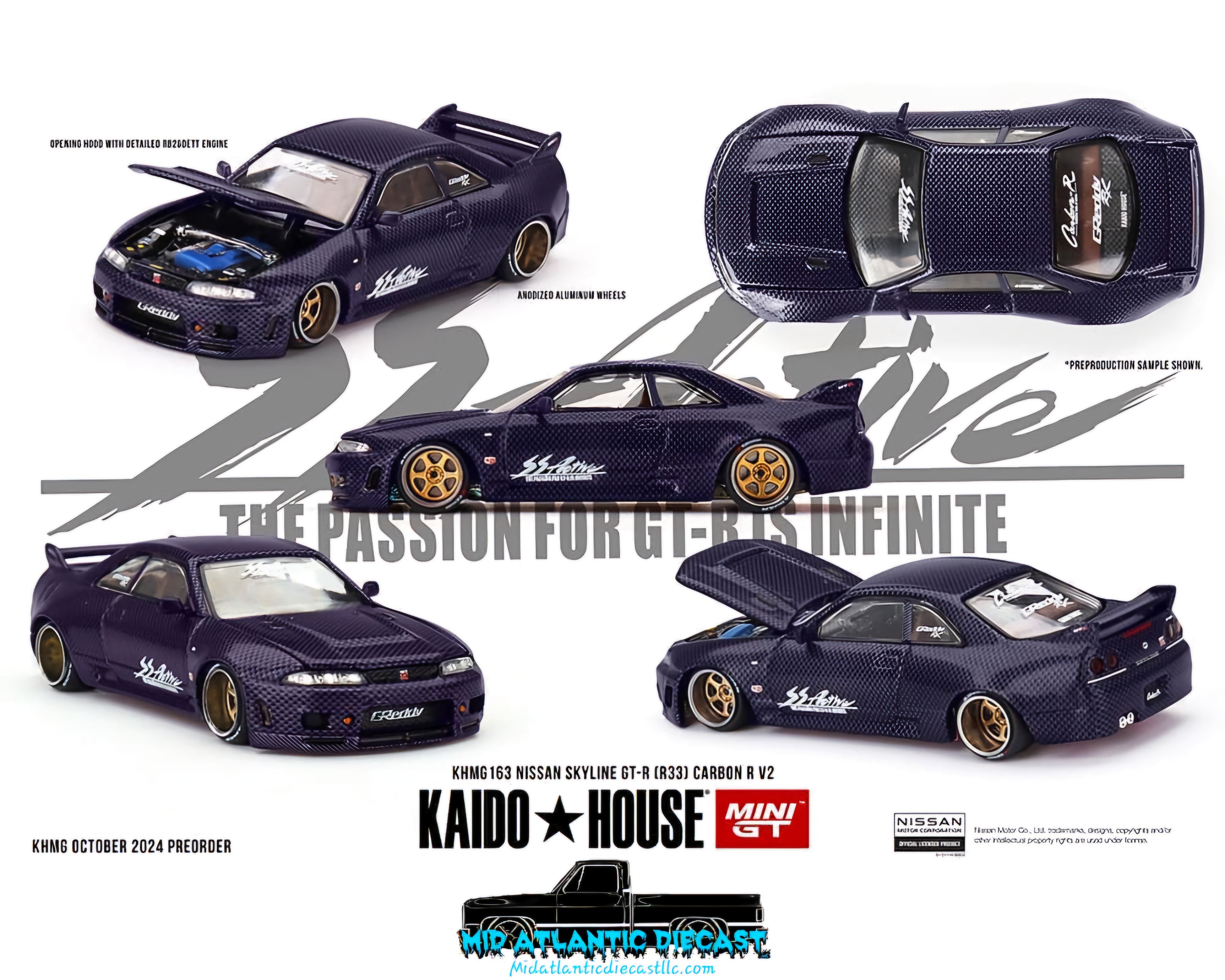 Kaido House 1:64 Nissan GT-R (R33) Active Carbon R V2 | Mid