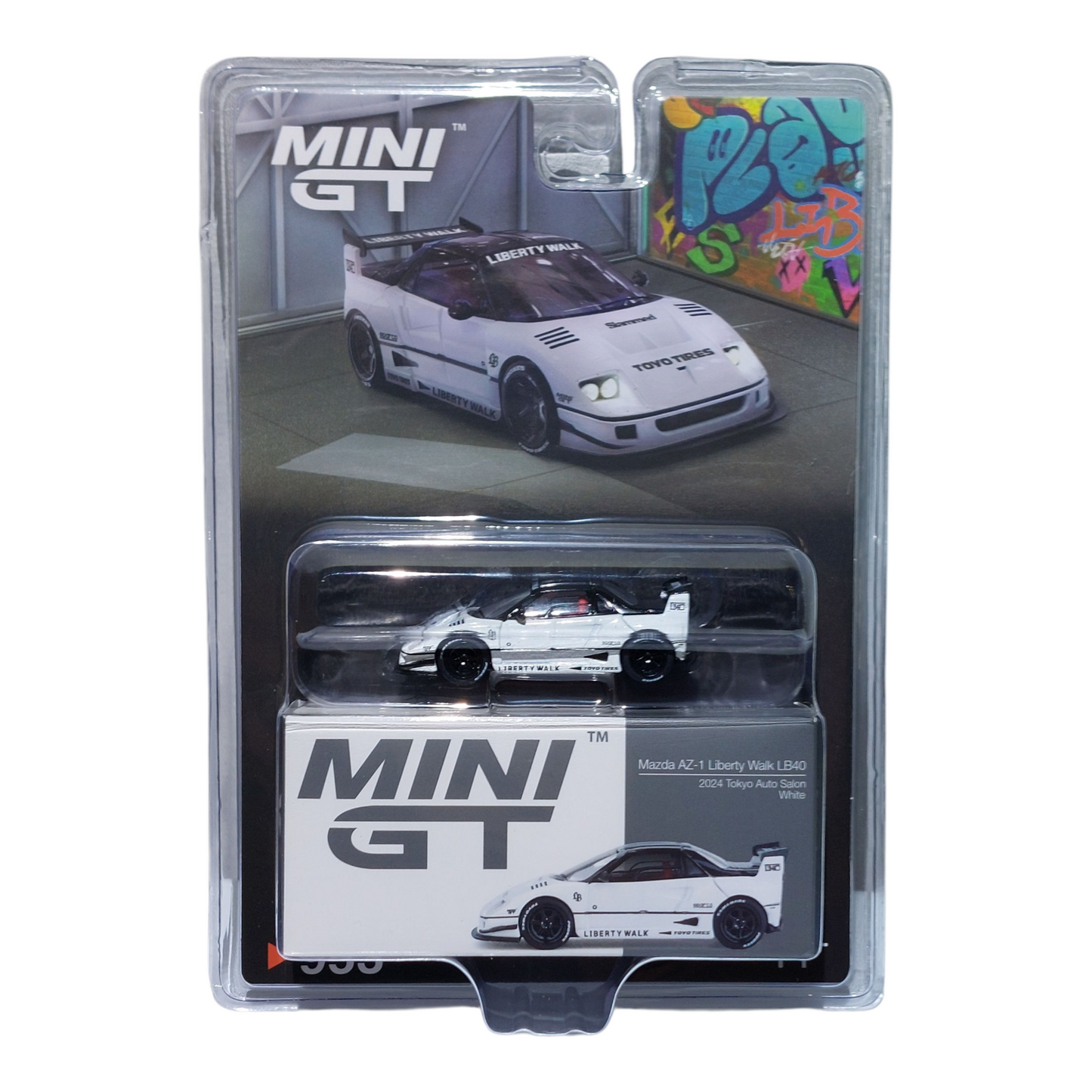 Mini GT #953 Mazda AZ-1 Liberty Walk LB40 White 2024 Tokyo Auto Salon 1:64