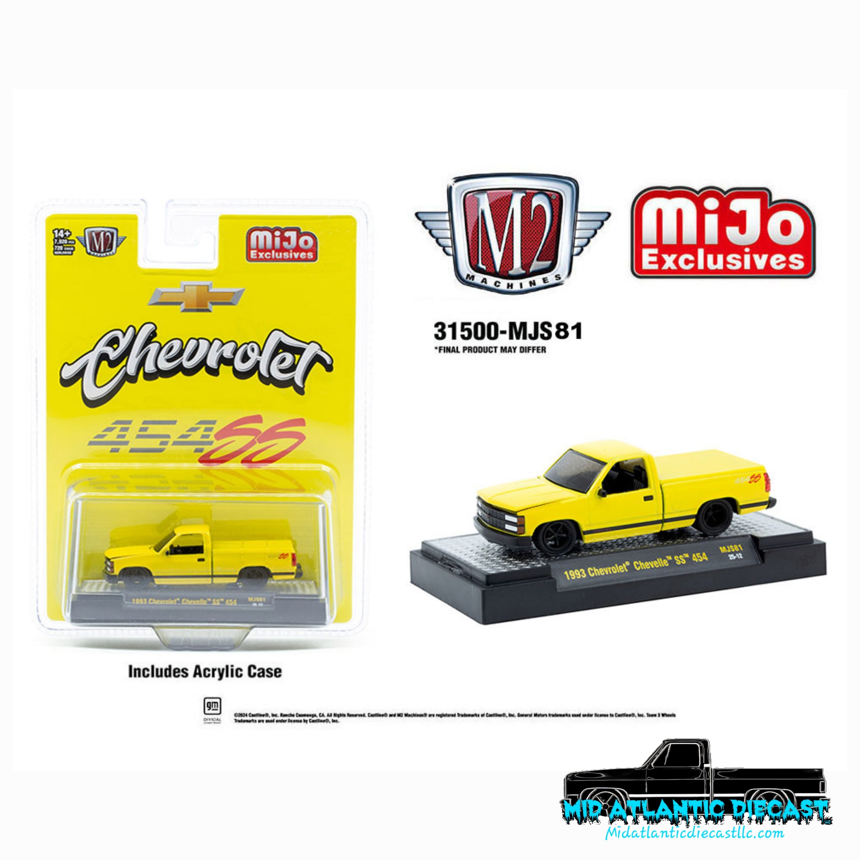 M2 Machines 1:64 Mijo Exclusive 1993 Chevrolet 454 SS Silverado