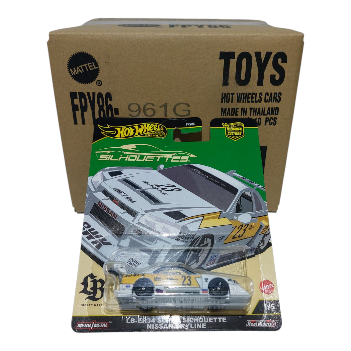 Hot Wheels 2025 Car Culture Silhouettes LB-ER34 Super Silhouette Nissan Skyline Solid Case of 10