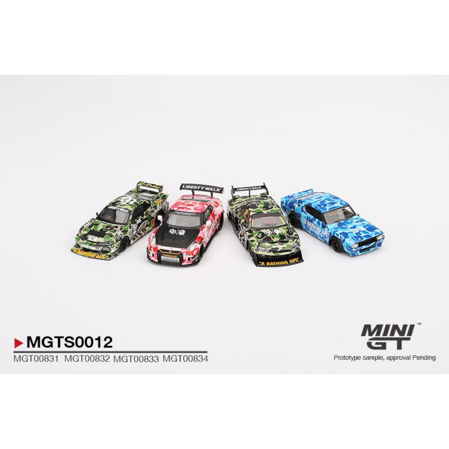 Mini GT LIBERTY WALK x A BATHING APE Nissan Set MGTS0012