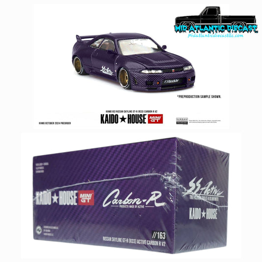 Kaido House x Mini GT 1:64 Nissan GT-R (R33) Active Carbon R V2 – Purple #163