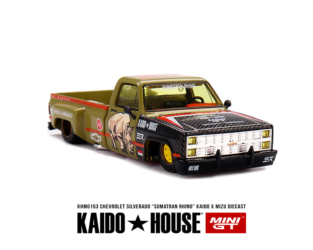 Kaido House x Mini GT x Mizu Diecast Chevy Silverado Sumatran Rhino #153 1/64